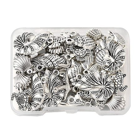 48Pcs 8 Styles Alloy & Stainless Steel Pendants DIY-FP0001-57-1