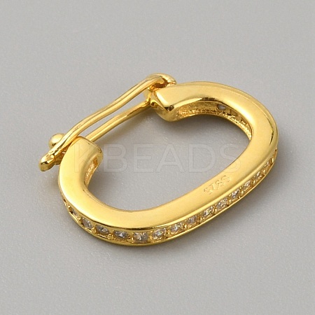 925 Sterling Silver Micro Pave Clear Cubic Zirconia Twister Clasps FIND-WH0422-21B-G-1