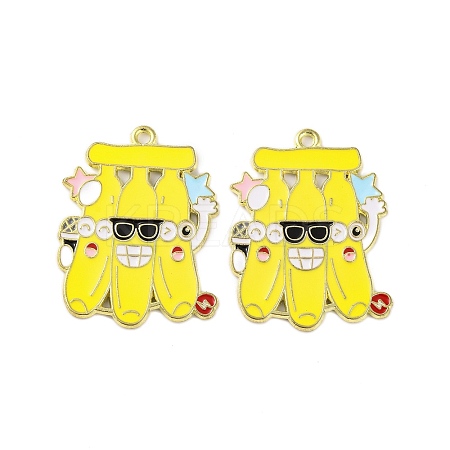 Golden Plated Alloy Enamel Pendants ENAM-Z017-10G-03-1