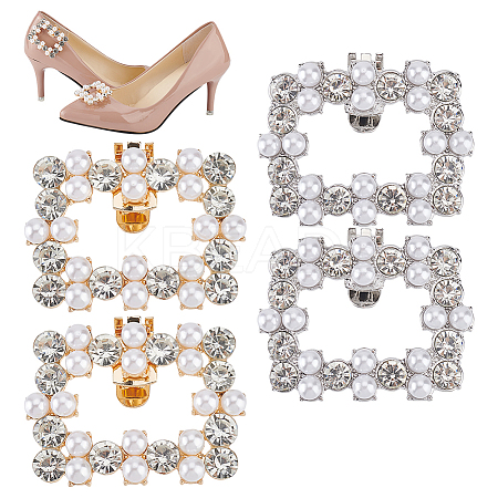 2 Styles Alloy Rhinestone Shoe Decorations FIND-GO0002-29-1