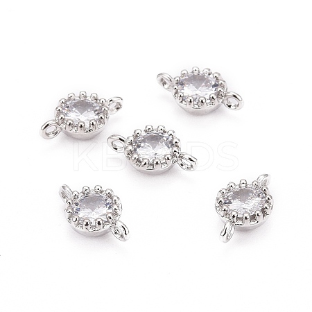 Flower Brass Micro Pave Cubic Zirconia Links LS-X-ZIRC-L054-09P-NR-1