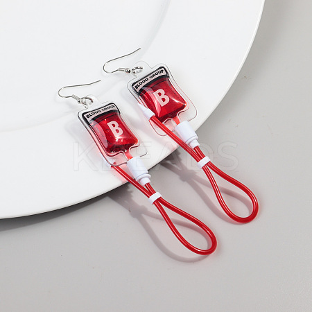 Blood Bag Plastic Dangle Earrings FS-WG7E43C-04-1
