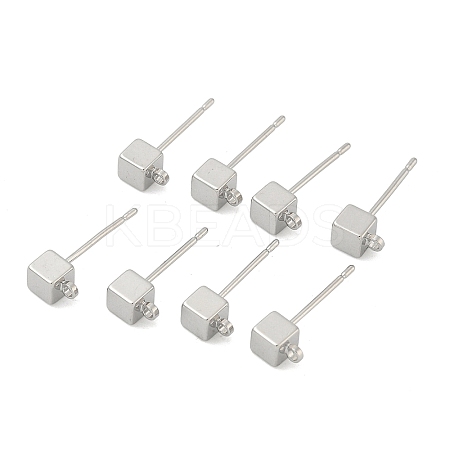 SHEGRACE Brass Cube Stud Earring Findings XGR0106P-121P-1