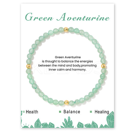 Natural Green Aventurine Beaded Stretch Bracelets for Women LS-WA9993-6-1