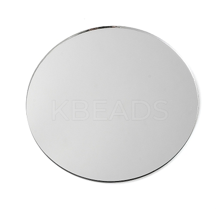 (Defective Closeout Sale: No Film) Flat Round Shape Glass Mirror GLAA-XCP0001-64-1