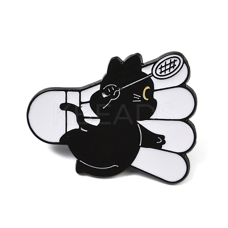 Cat with Badminton Sport Enamel Pins JEWB-I052-05EB-02-1