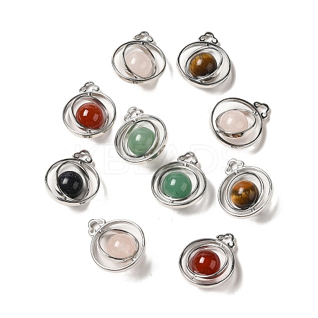 Natural & Synthetic Mixed Gemstone Pendants G-H307-06P-1