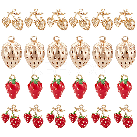 8Pcs 4 Styles Brass Charms KK-BC0010-09-1