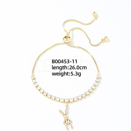 Clear Cubic Zirconia Slider Bracelet KX2809-3-1