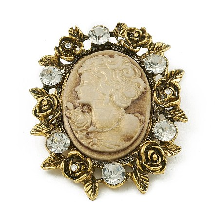 Alloy Rhinestone Brooch for Clothes Backpack JEWB-Q030-52AG-1
