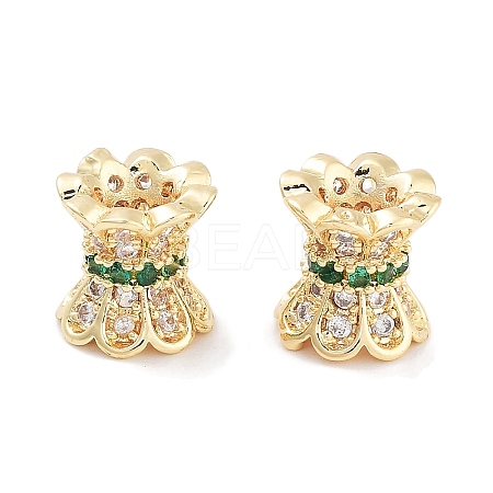 Brass Micro Pave Clear Cubic Zirconia Beads KK-P271-39B-06-1