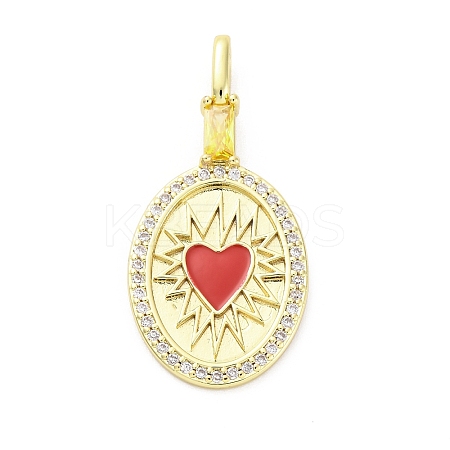 Brass Micro Pave Cubic Zirconia Enamel Pendants KK-D325-23G-02-1