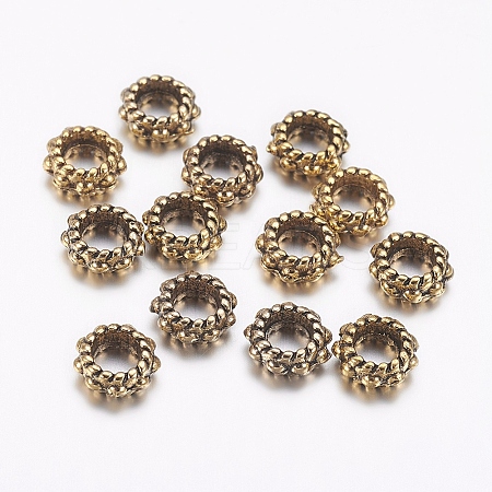 Tibetan Style Alloy Spacer Beads TIBEB-S039-032AG-NR-1