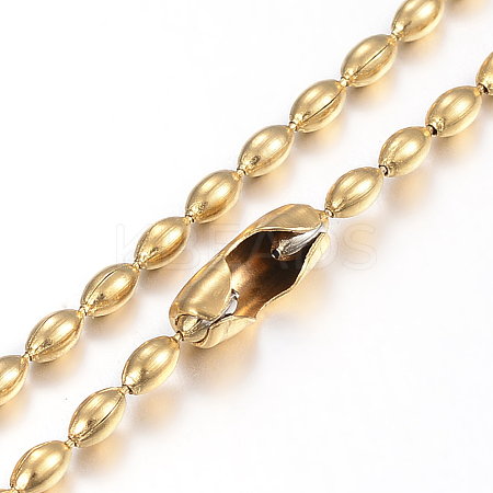 304 Stainless Steel Ball Chain Necklaces Making MAK-I008-03G-B03-1