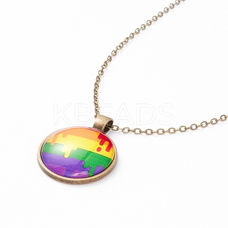 Rainbow Pride Necklace NJEW-F290-01I-1
