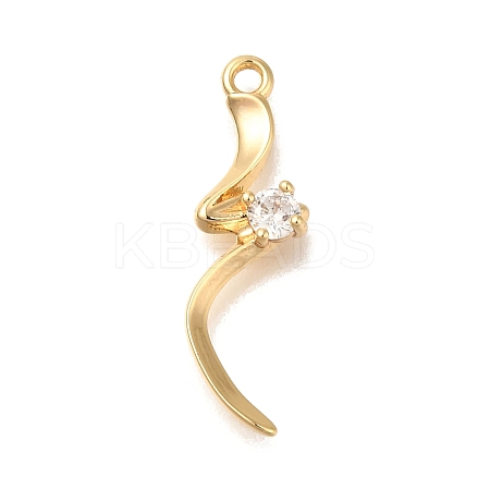 Brass Micro Pave Cubic Zirconia Pendants KK-M301-15G-1