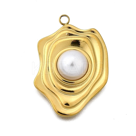 Plastic Pearl Pendants STAS-Q360-03M-G-1