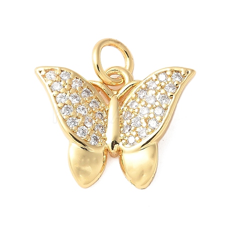Brass Micro Pave Cubic Zirconia Pendants KK-D357-07A-G-1
