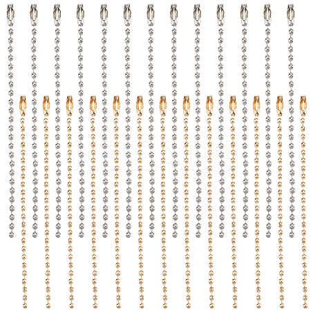 200Pcs 2 Colors Iron Ball Chains with Connectors IFIN-SP0001-15-1