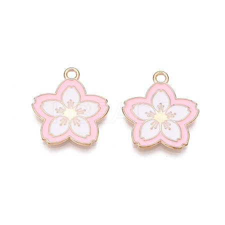 Light Gold Plated Alloy Enamel Pendants PALLOY-N176-28C-RS-1