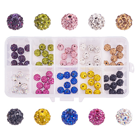 Polymer Clay Pave Rhinestone Beads RB-NB0001-07-1