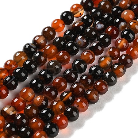 Natural Striped Agate/Banded Agate Beads Strands G-Z060-A01-A13-1