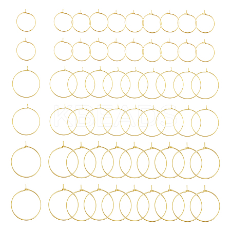 60Pcs 2 Styles Brass Hoop Earrings Findings KK-UN0002-43-1