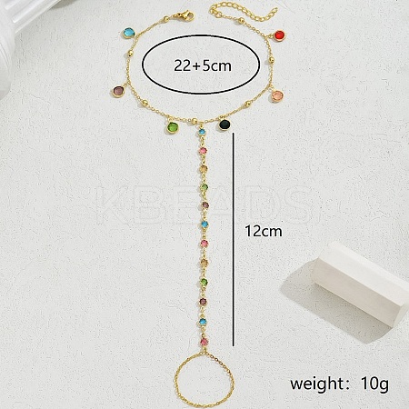 Holiday Brass Micro Pave Zircon Flower Tassel Charm Anklets Toe Ring for Women TX0877-1-1