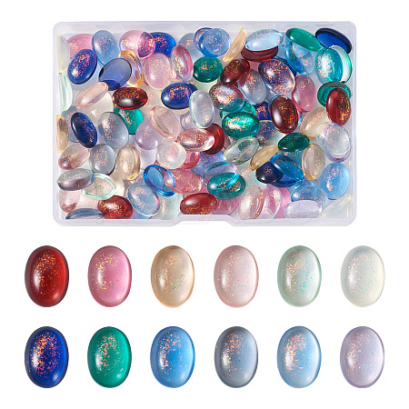 110Pcs 11 Colors Transparent Resin Cabochons CRES-CW0001-03-1