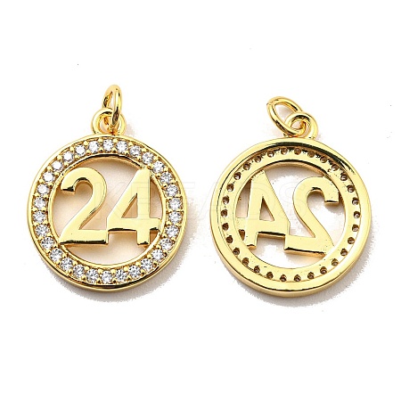 Rack Plating Brass Cubic Zirconia Pendants KK-D026-21G-1