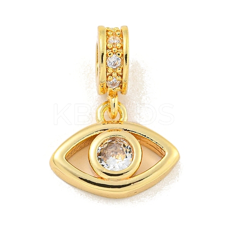 Brass Micro Pave Clear Cubic Zirconia Pendants KK-U007-02G-010-1