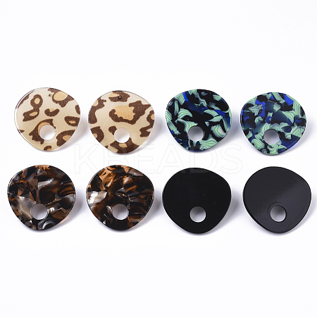 Cellulose Acetate(Resin) Stud Earring Findings X-KY-T020-06-1