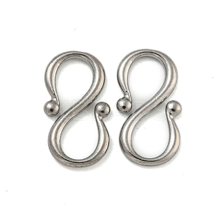 Non-Tarnish 304 Stainless Steel S-Hook Clasps LS-STAS-U007-20B-P-1
