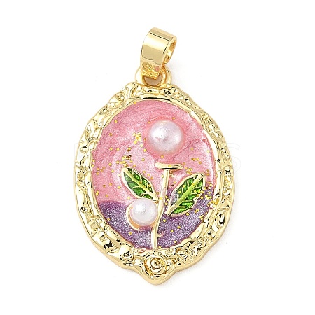 Brass Enamel Pendants KK-D358-01D-G-1