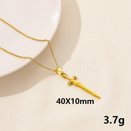 Vintage Stainless Steel Sword Pendant Necklaces for Women QX2053-12-1