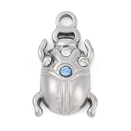 304 Stainless Steel Rhinestone Pendants STAS-L022-478P-1