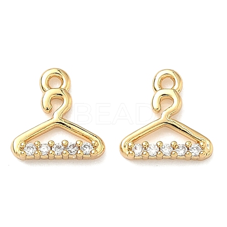 Brass Micro Pave Cubic Zirconia Hanger Charms KK-A281-16G-1