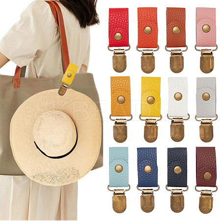12Pcs 12 Colors Alloy Hat Clips FIND-WR0010-82-1