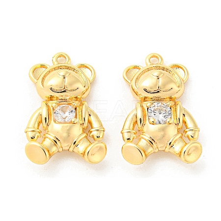 Brass Micro Pave Cubic Zirconia Pendants KK-Q809-18G-1