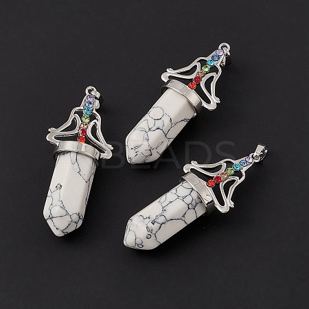 Synthetic Howlite Big Pointed Pendants G-I342-01P-11-1