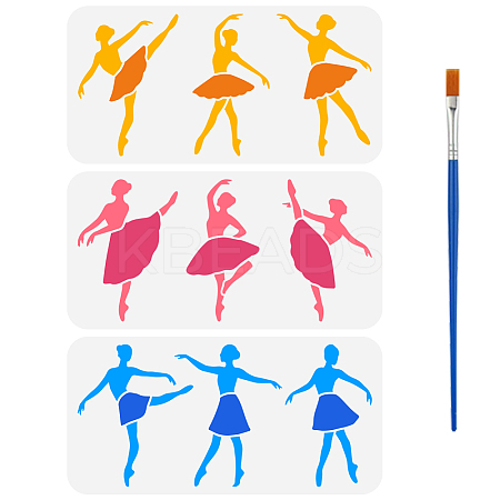 3Pcs 3 Styles Ethnic Style PET Hollow Out Drawing Painting Stencils DIY-WH0394-0704-1