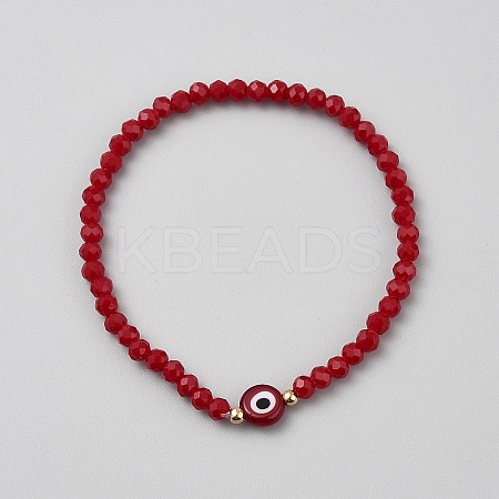Acrylic Beaded Stretch Bracelets for Women BJEW-WH0001-14A-1