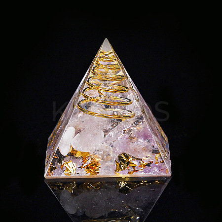 Orgonite Pyramid Resin Display Decorations G-PW0005-05O-1