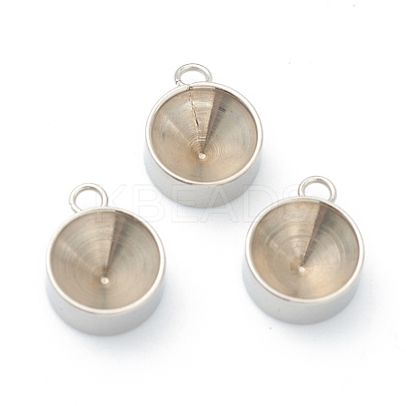 Non-Tarnish 202 Stainless Steel Pendant Rhinestone Settings X-STAS-F266-21E-P-1