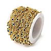 Brass Cubic Zirconia Cable Chains CHC-H112-02G-06-2