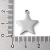 Non-Tarnish 304 Stainless Steel Pendants STAS-D025-04P-02-3
