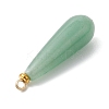 Natural Green Aventurine Pendants PALLOY-JF04760-02-5