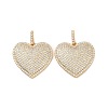 Heart Brass Micro Pave Cubic Zirconia Pendants KK-G435-04G-05-2