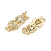 Brass Micro Pave Black Cubic Zirconia Pendants CU-CBA9AFC-01G-02-2
