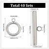 40Pcs 304 Stainless Steel Ring Toggle Clasps STAS-SC0007-42C-2